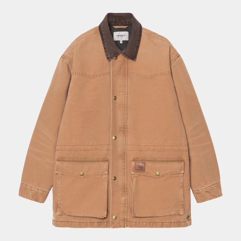 Carhartt WIP Herren OG Santa Fe Manteljacke – Hamilton Brown / Tobacco Stone Canvas