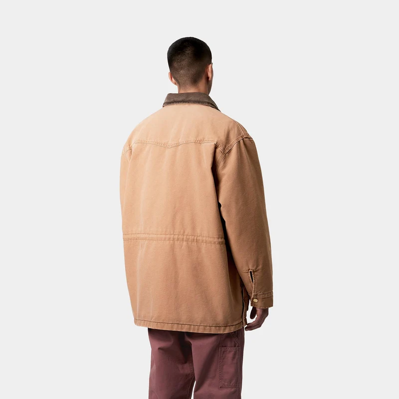 Carhartt WIP Herren OG Santa Fe Manteljacke – Hamilton Brown / Tobacco Stone Canvas