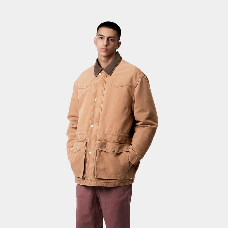 Carhartt WIP Herren OG Santa Fe Manteljacke – Hamilton Brown / Tobacco Stone Canvas
