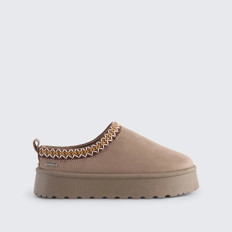 Tom Tailor Damen Slip-On Plateau Loafer | Schlamm