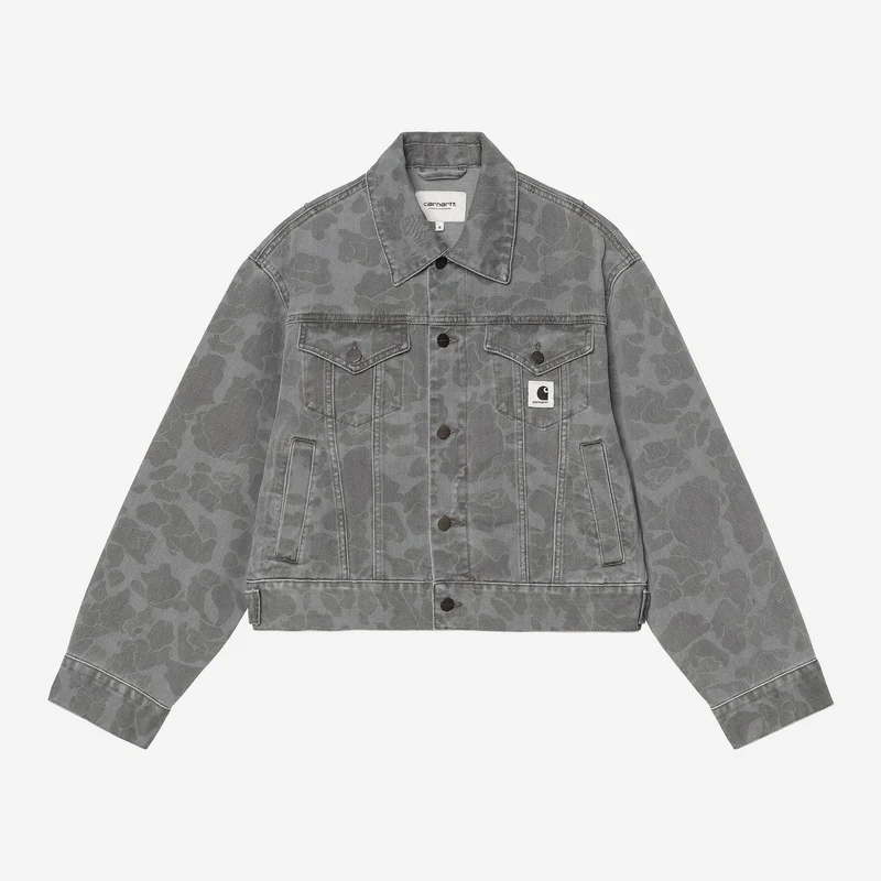 Carhartt WIP Duck Orell Jacke für Damen | Camo Duck Schwarz Heavy Bleached