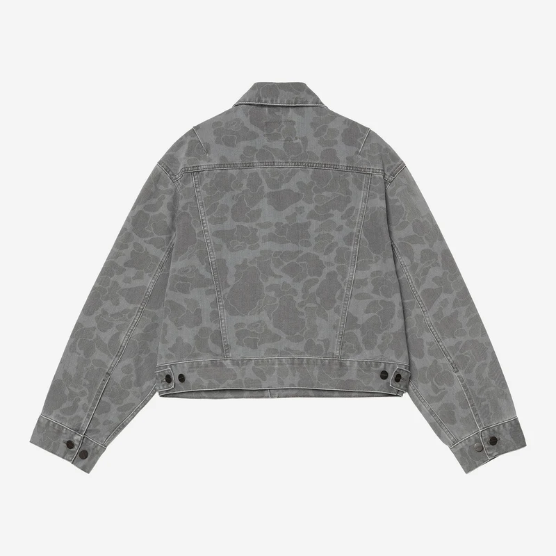 Carhartt WIP Duck Orell Jacke für Damen | Camo Duck Schwarz Heavy Bleached