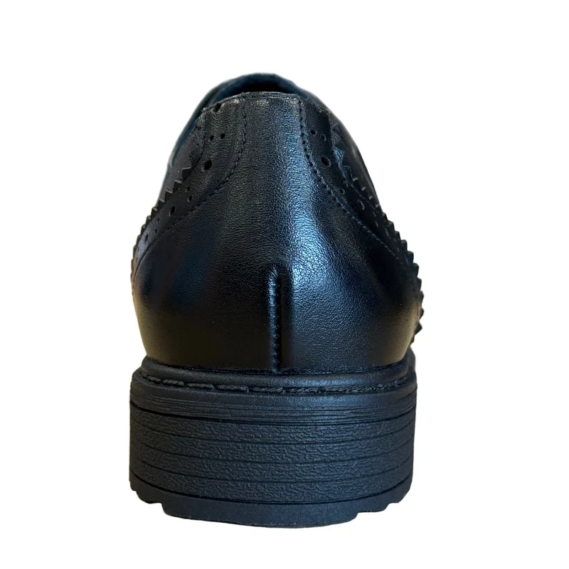 Teds Pomona Leder-Schulschuh mit Schnürung für Kinder | Schwarz