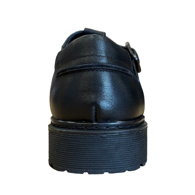 Teds Kinder Cybele Leder T-Bar Schulschuh | Schwarz