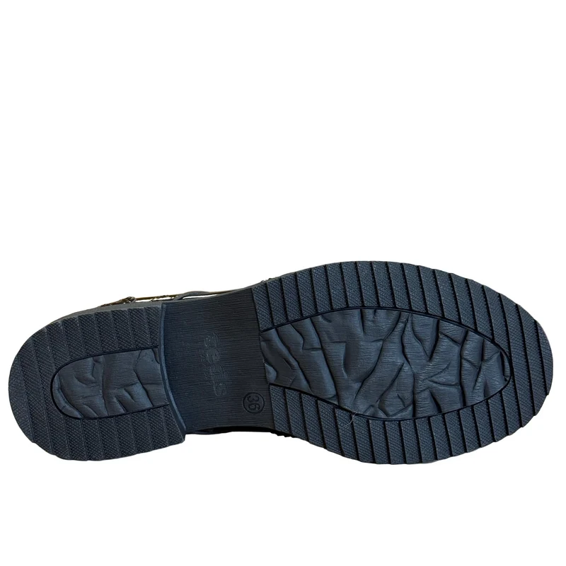 Teds Pomona Lackleder-Schulschuh mit Schnürung für Kinder | Schwarz
