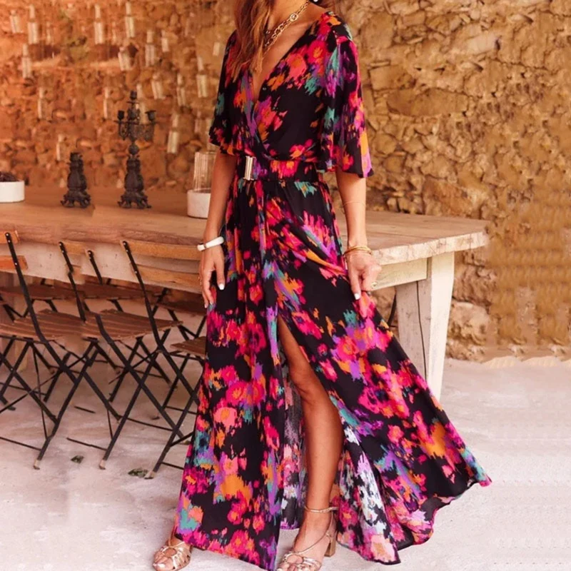Silke | Stylisches Wickel-Maxikleid