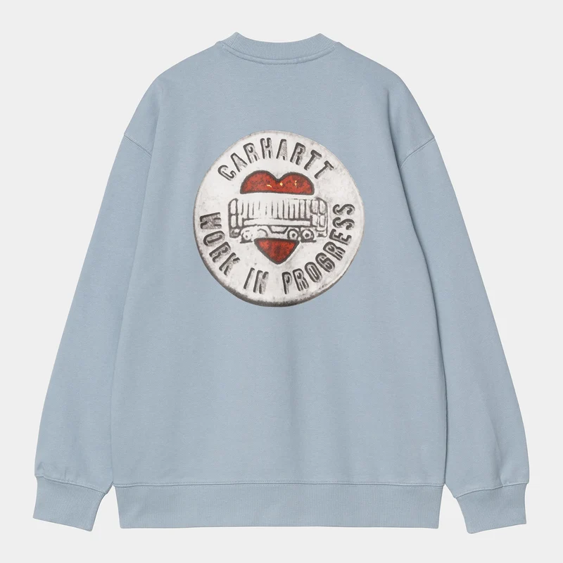 Carhartt WIP Damen Sweat-Top mit Knöpfen | Frosted Blue