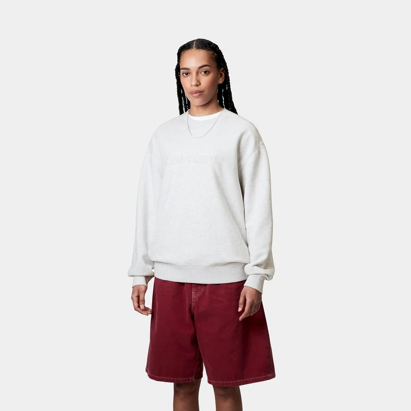 Carhartt WIP Womens Rivet Script Sweat Top | Ash Heather