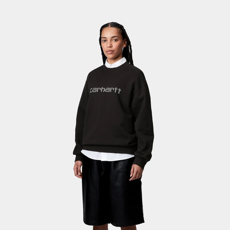 Carhartt WIP Damen Rivet Script Sweat Top | Schwarz