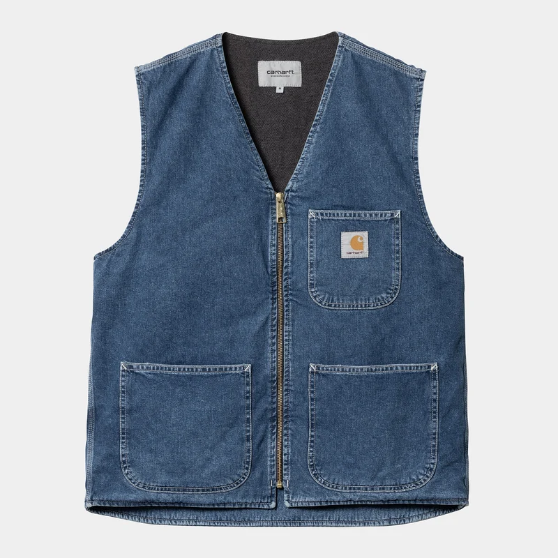 Carhartt WIP Herren Chore Stone Washed Weste - Blau