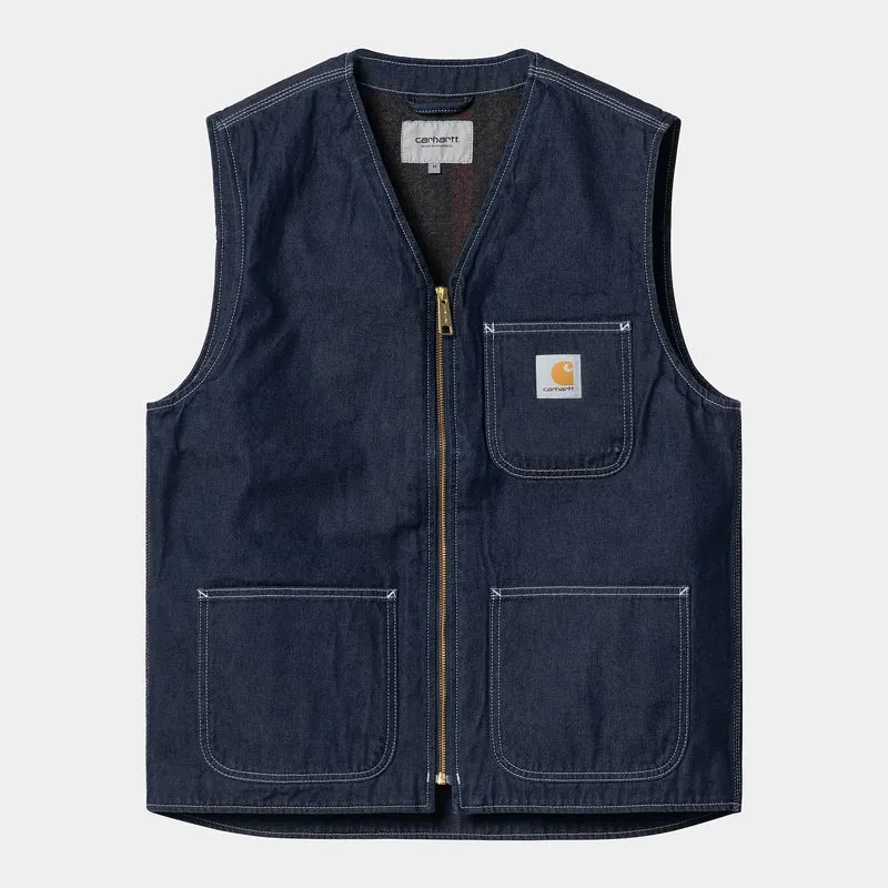 Carhartt WIP Herren Chore One Wash Weste - Blau