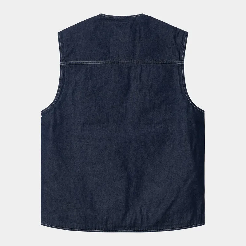 Carhartt WIP Herren Chore One Wash Weste - Blau