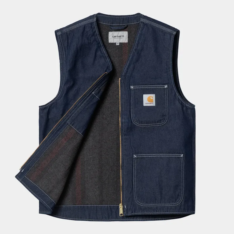 Carhartt WIP Herren Chore One Wash Weste - Blau