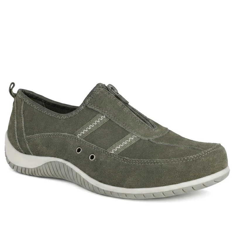 Memory Foam Leather Slip On Trainers - BRK43049 / 329 380