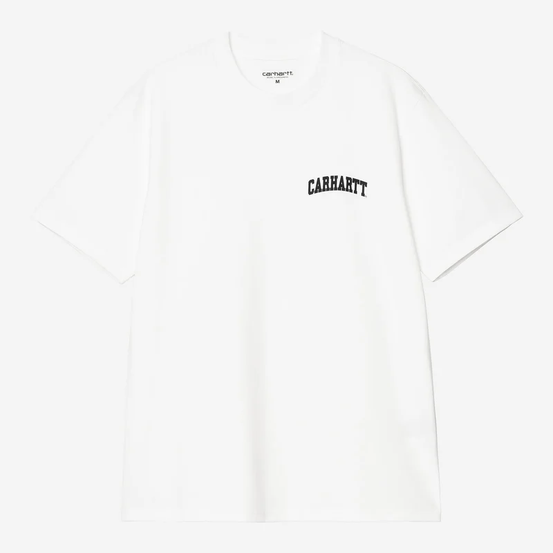 Carhartt WIP Herren-T-Shirt mit Universitätsaufdruck | Weiß/Schwarz