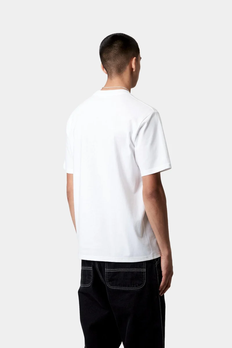 Carhartt WIP Herren-T-Shirt mit Universitätsaufdruck | Weiß/Schwarz