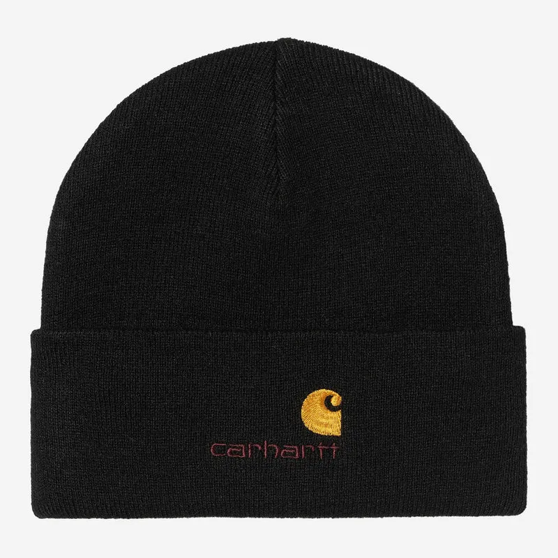 Carhartt WIP Unisex American Script Mütze | Schwarz