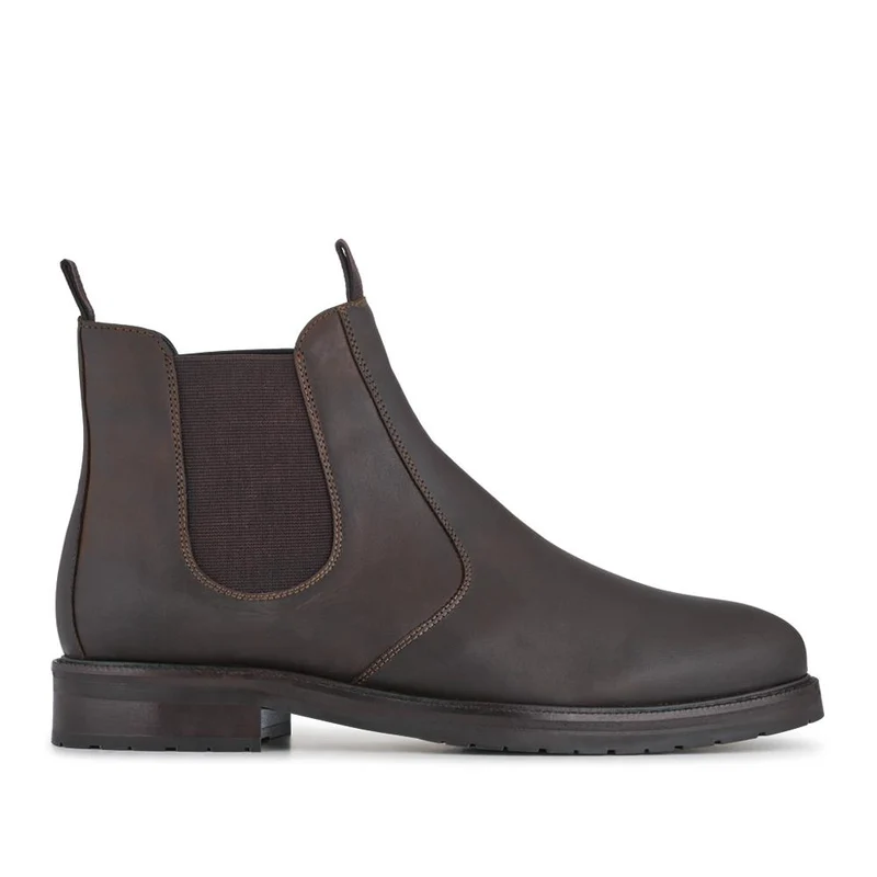 Emile Wide Fit Leather Slip-On Boots - EMILE / 327 902 - Dark Brown
