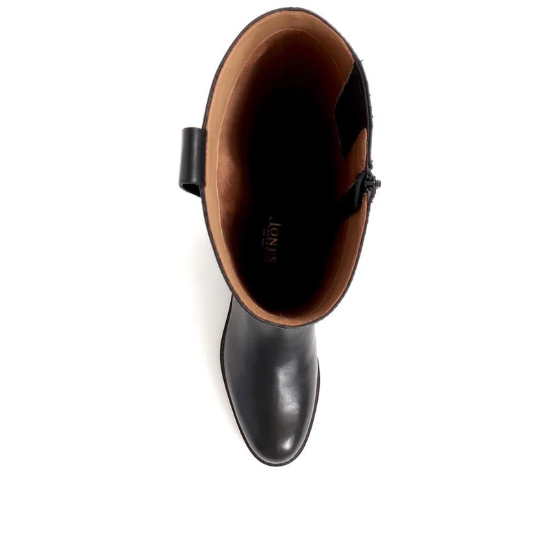 Emelia Large Calf Fit Leather Boots - EMELIAL / 326 211 - Black
