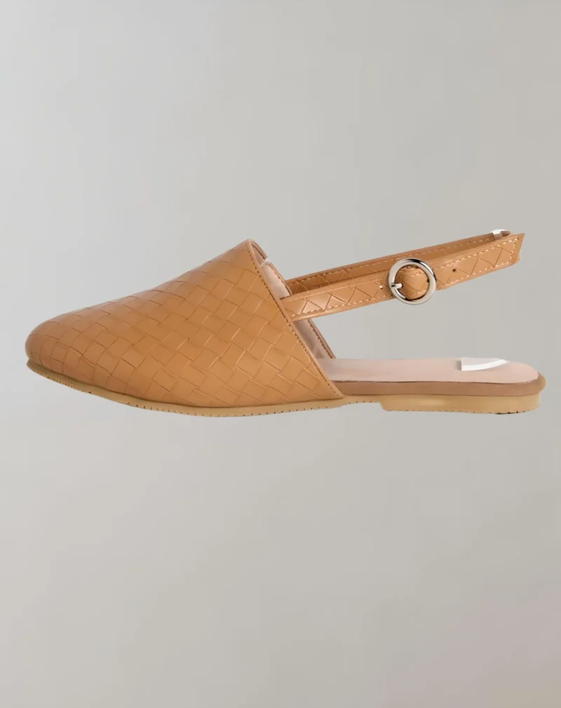 Lara | Flacher Halbschuh mit Flechtstruktur