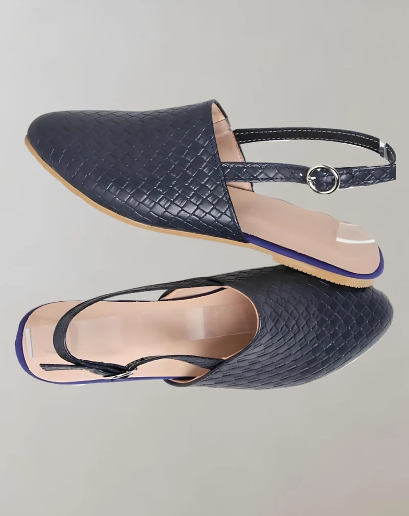 Lara | Flacher Halbschuh mit Flechtstruktur