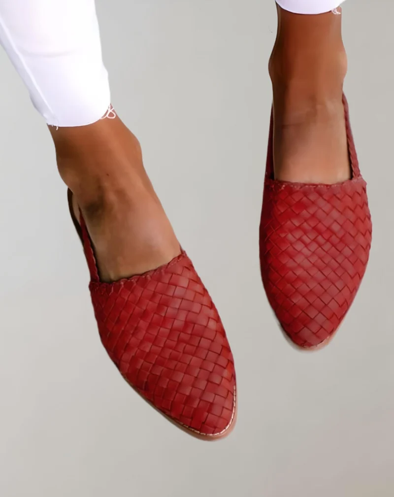 Lara | Flacher Halbschuh mit Flechtstruktur