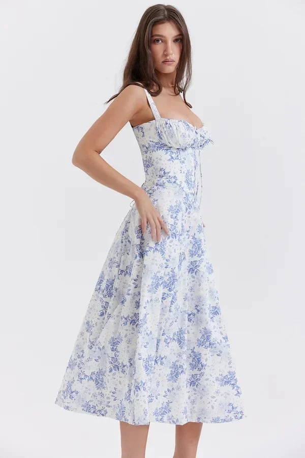 Carmen | Bequemes Bustier-Sommerkleid mit Blumendruck