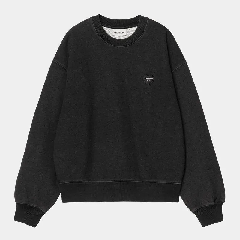 Carhartt WIP Damen Ingo Sweat Top | Schwarzes Stückgefärbtes