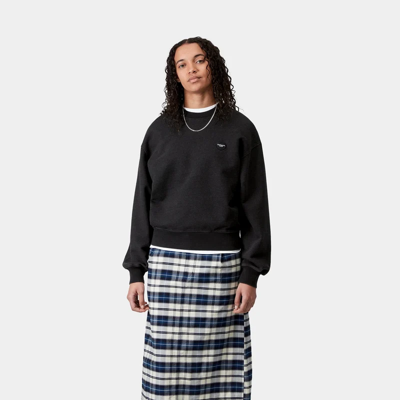 Carhartt WIP Damen Ingo Sweat Top | Schwarzes Stückgefärbtes