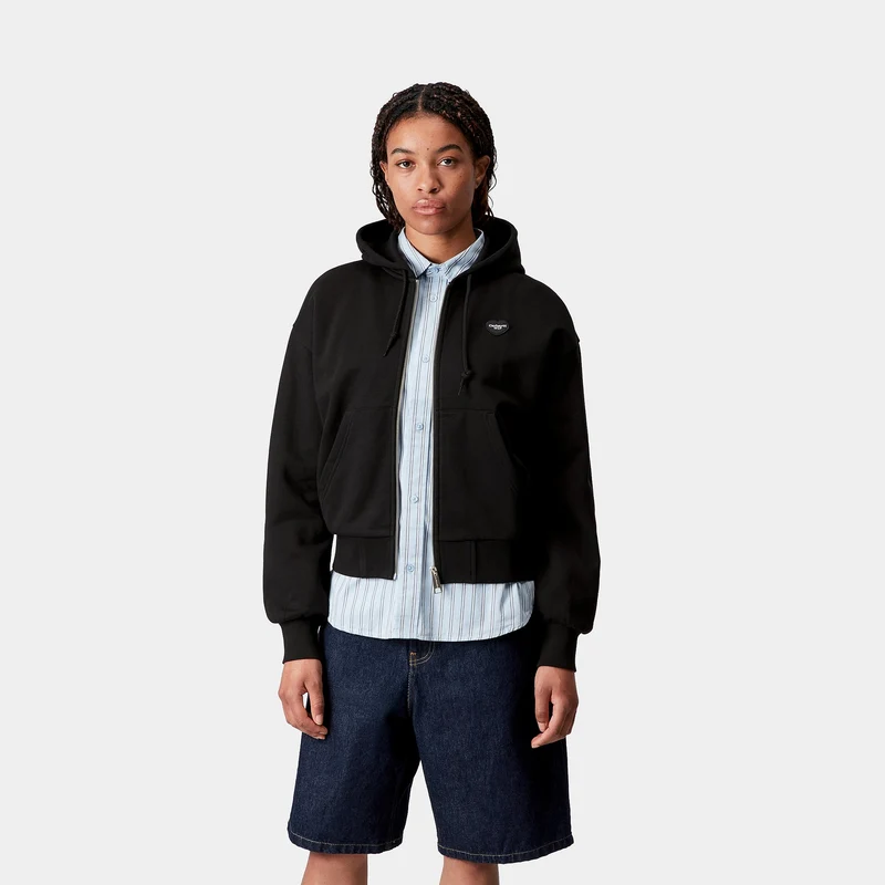 Carhartt WIP Damen Heart II Hartt Hoodie | Schwarz
