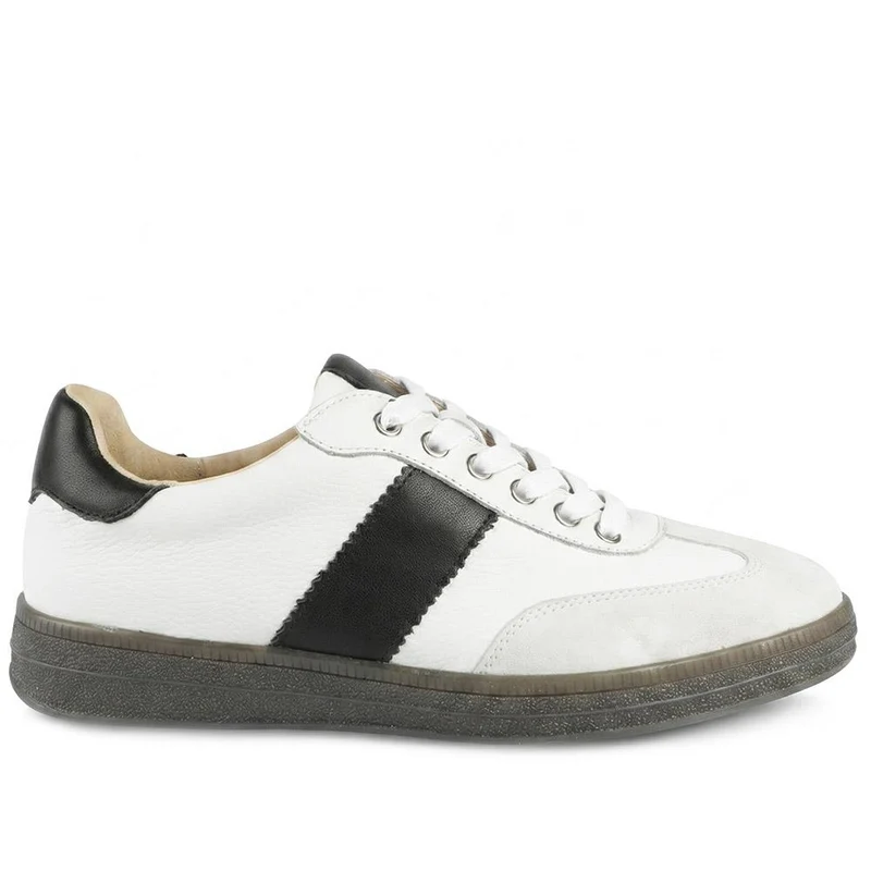 Belloza Leather Lace Up Trainers - BELLOZA / 329 272 - White-Black