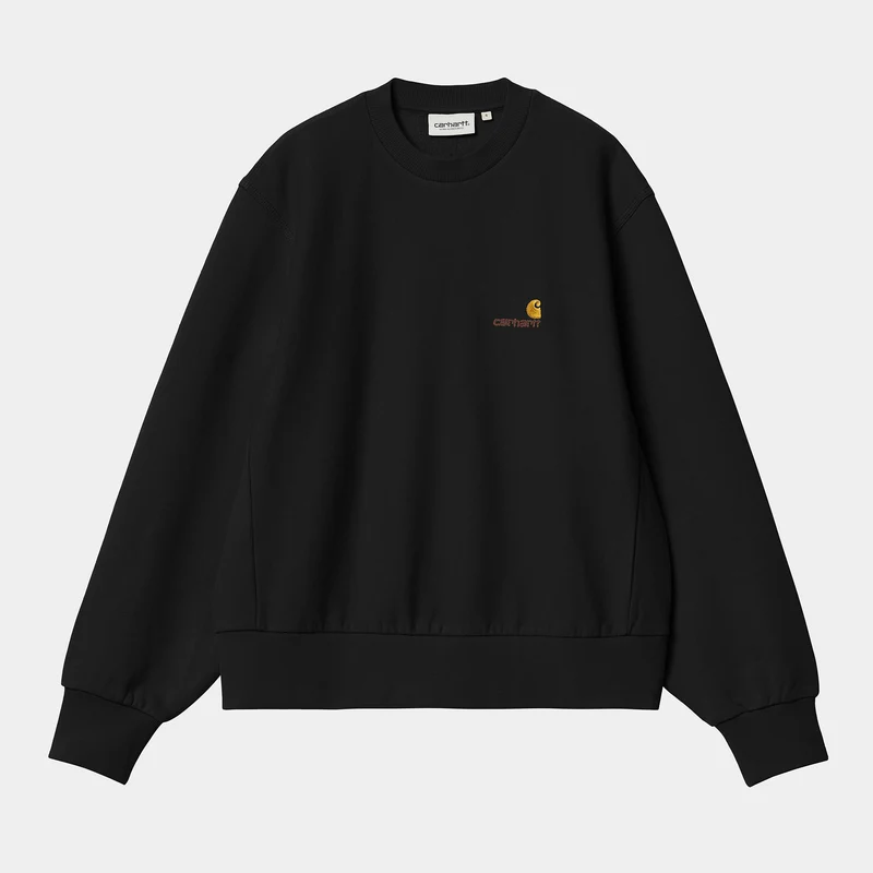 Carhartt WIP Frauen American Script Sweatshirt | Schwarz