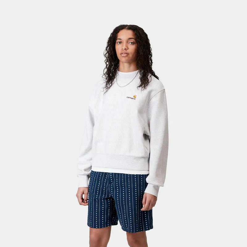 Carhartt WIP Frauen American Script Sweatshirt | Aschgrau meliert