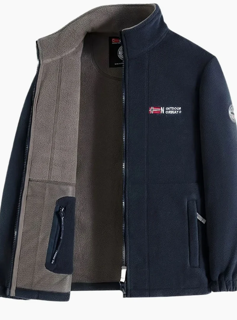Maximilian | Herren Outdoor Fleece-Jacke mit Reißverschluss Stehkragen Wärmend