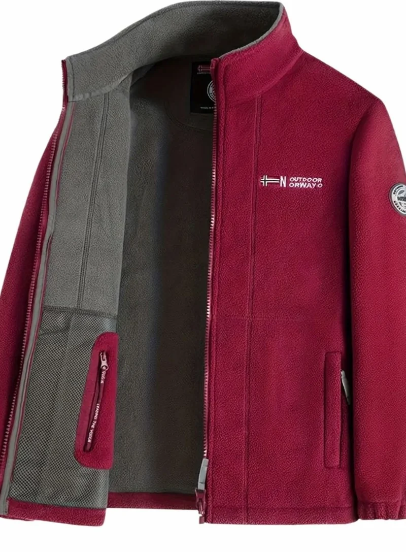 Maximilian | Herren Outdoor Fleece-Jacke mit Reißverschluss Stehkragen Wärmend