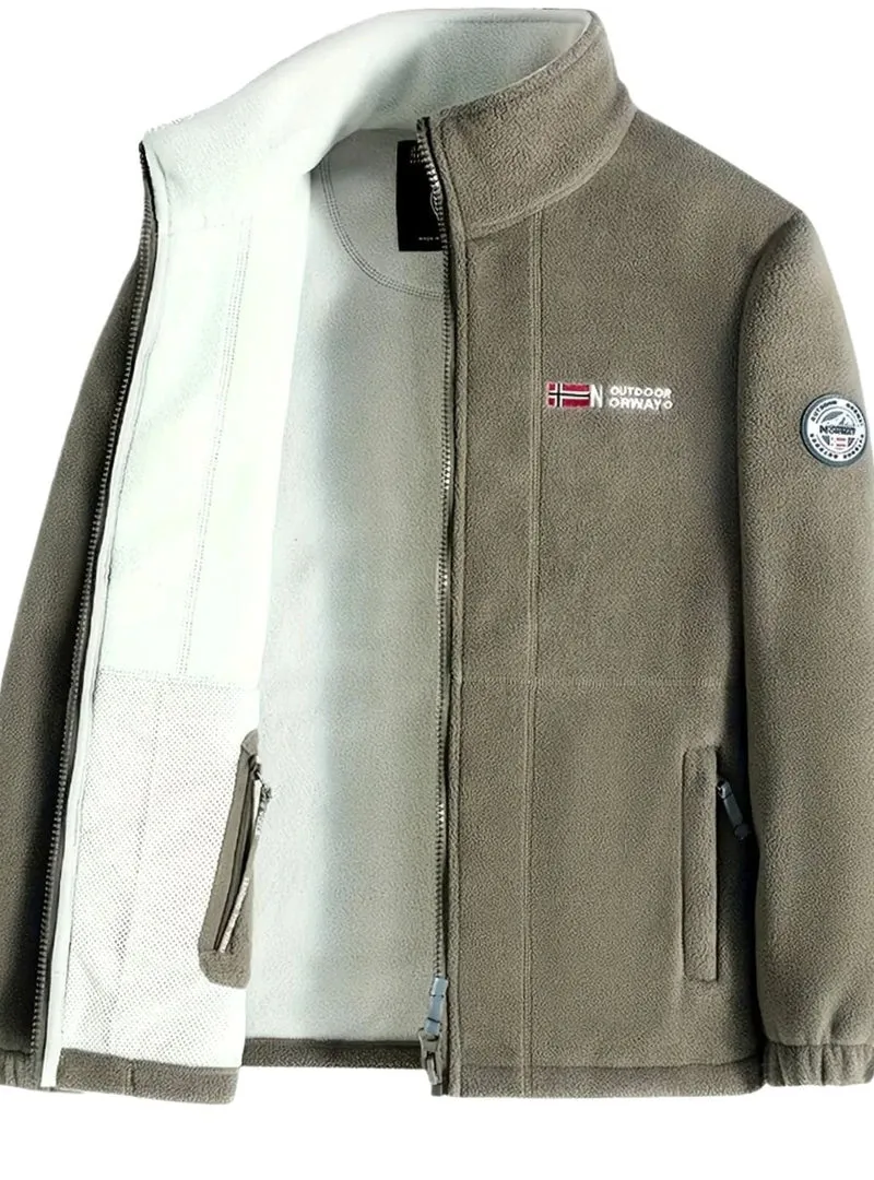 Maximilian | Herren Outdoor Fleece-Jacke mit Reißverschluss Stehkragen Wärmend