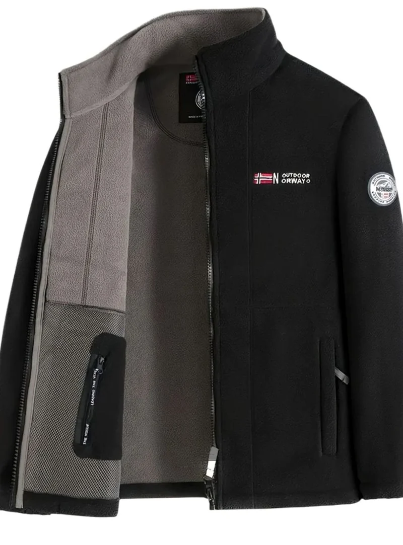Maximilian | Herren Outdoor Fleece-Jacke mit Reißverschluss Stehkragen Wärmend