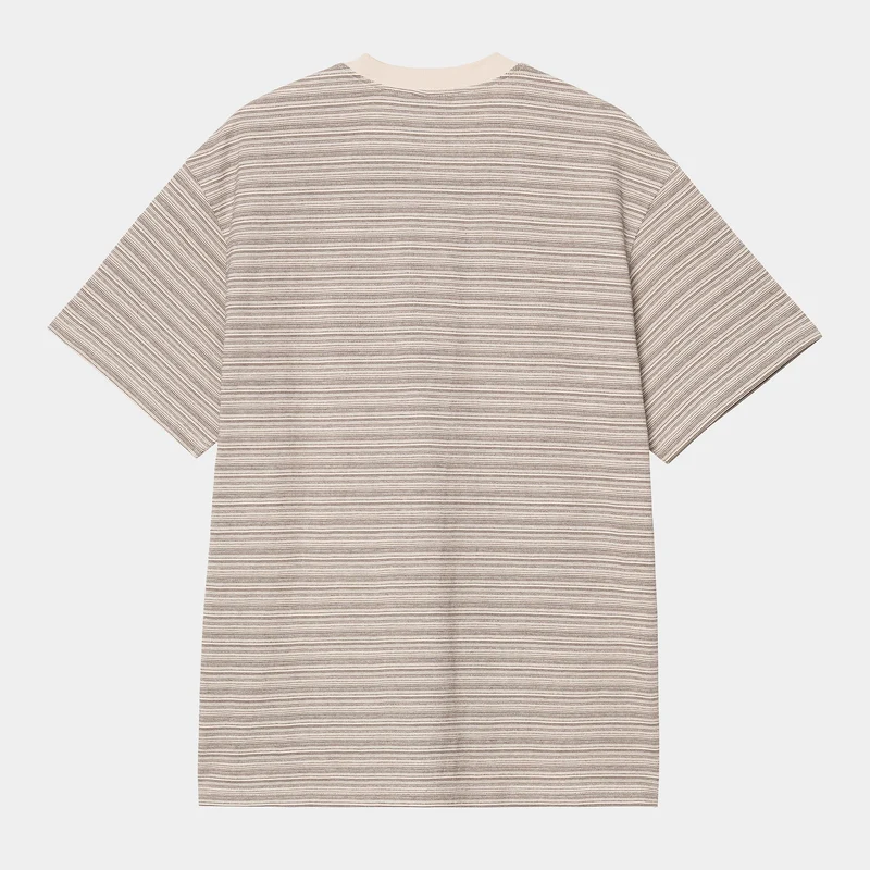 Carhartt WIP Herren Gellar Gestreiftes T-Shirt mit Tasche | Wachs
