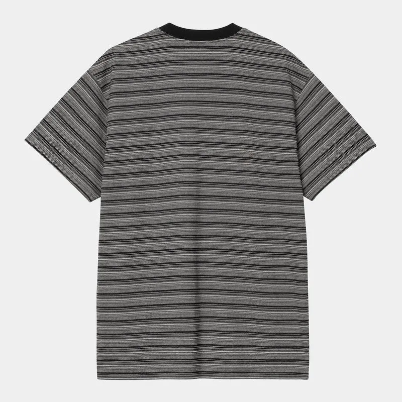 Carhartt WIP Herren Gellar Gestreiftes T-Shirt mit Tasche | Schwarz