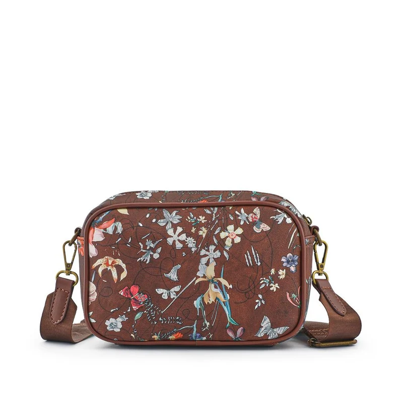 Zip Up Shoulder Bag - RIM38003 / 324 471 - Burgundy Floral