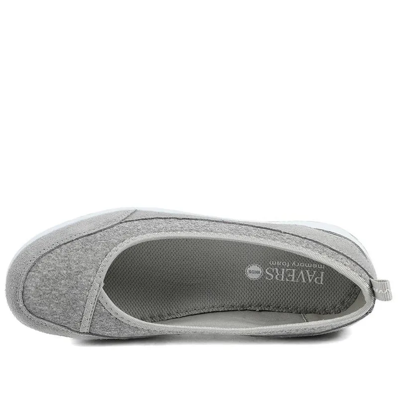 Wide Fit Memory Foam Floral Pumps - BRK43007 / 329 007 - Grey