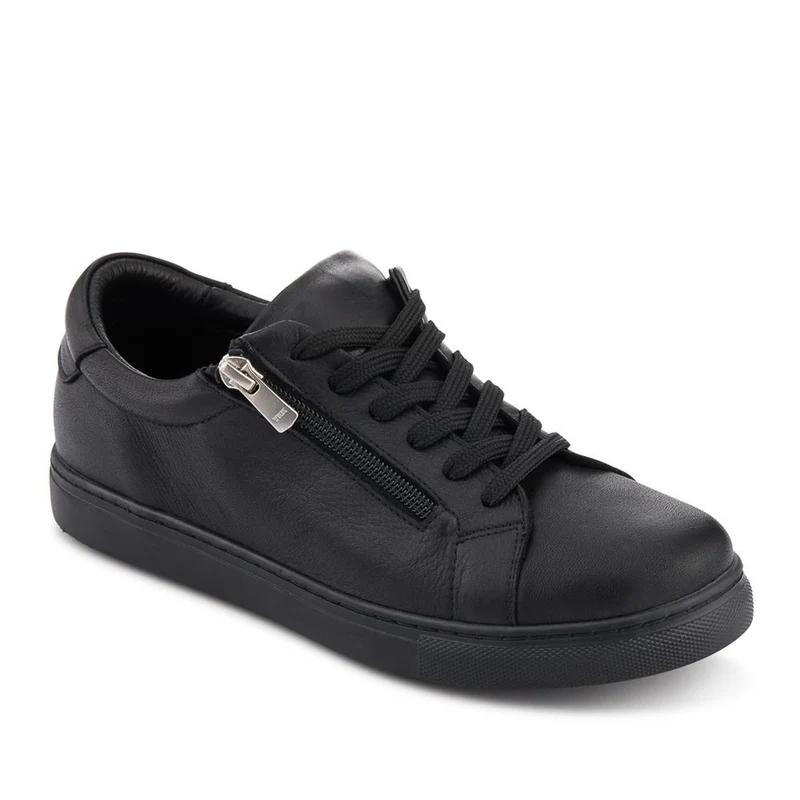 Wide Fit Leather Zip & Lace Trainers - ULUTA42000 / 328 391