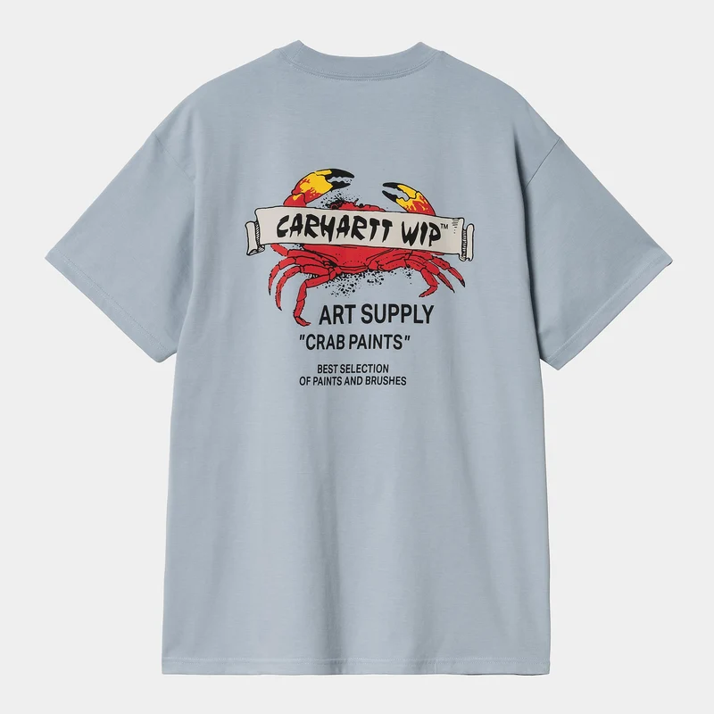 Carhartt WIP Herren Crab Paint T-Shirt | Frosted Blue