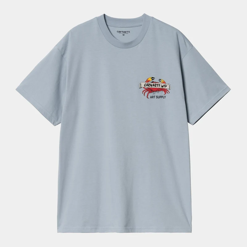 Carhartt WIP Herren Crab Paint T-Shirt | Frosted Blue