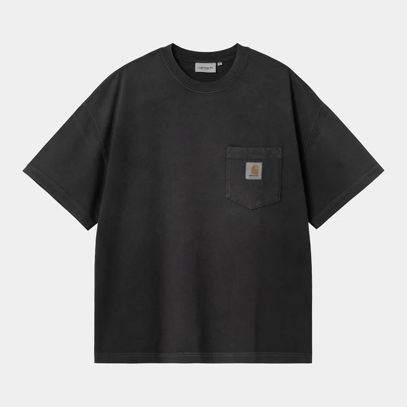 Carhartt WIP Herren Hudson Chalk Wash Pocket T-Shirt | Schwarz