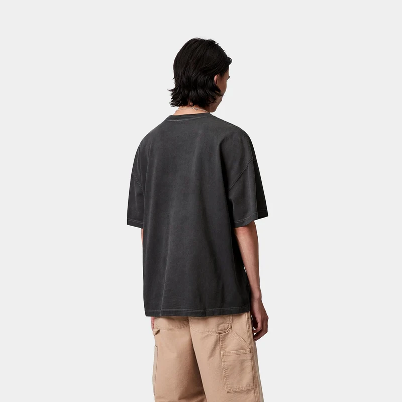 Carhartt WIP Herren Hudson Chalk Wash Pocket T-Shirt | Schwarz