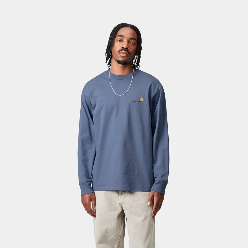 Carhartt WIP Herren American Script Langarm-T-Shirt | Sorrent