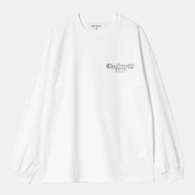 Carhartt WIP Herren Chain Link Langarm T-Shirt | Weiß