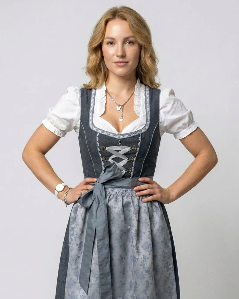 Charlotte | Oktoberfest Dirndl-Kleid Damen Traditionelles 3-teiliges Trachten-Set