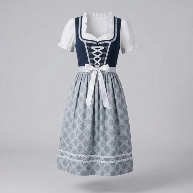 Clara | Damen Oktoberfest Dirndl Kleid Rüschenbluse Schürze Trachtenkleid